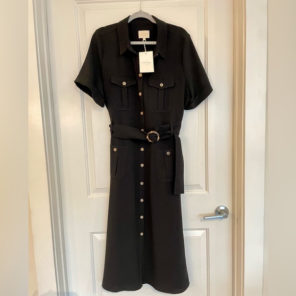 Sézane Raquel Dress Black NWT Size 14 46 Luxury Sezane - Picture 2 of 4
